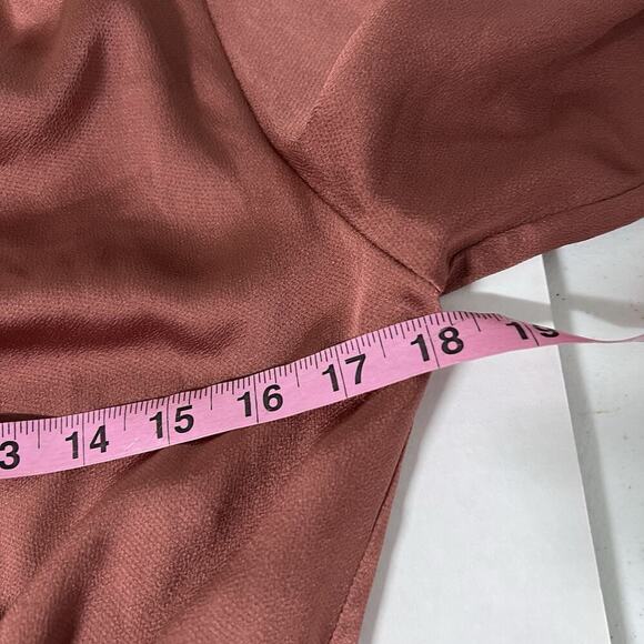 Baltic Born Maxi Dress Size Large Rust Tie Waist Long Sleeve Formal Gown - Picture 12 of 14